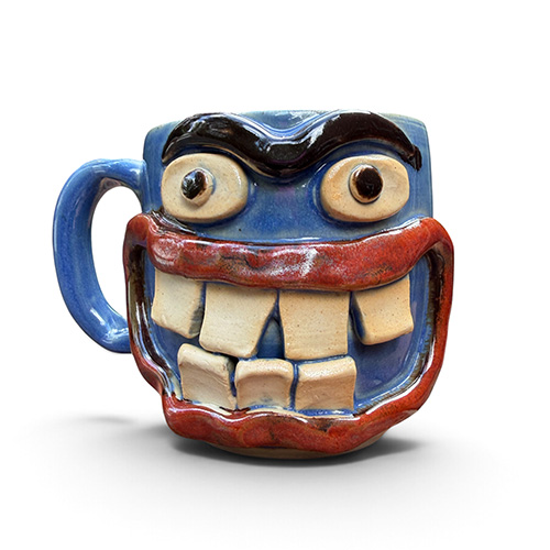 Nelson Studio Blue Toothy Eyebrows Mug DP6532